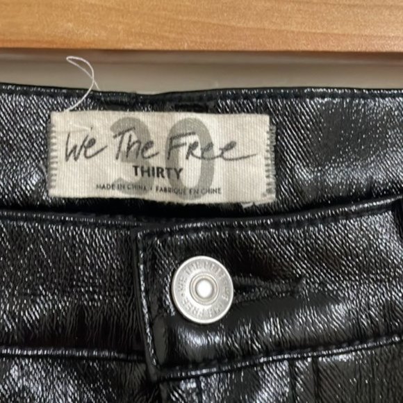 Free People Black Shiny Pants - Picture 6 of 10